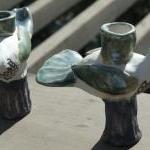 Pair Of Birds Candlestick Holders